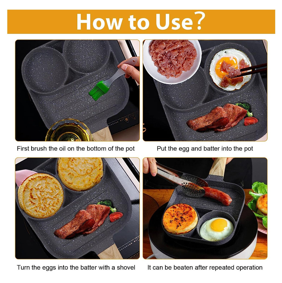 Sarten Multiusos Antiadherente 3 Puestos