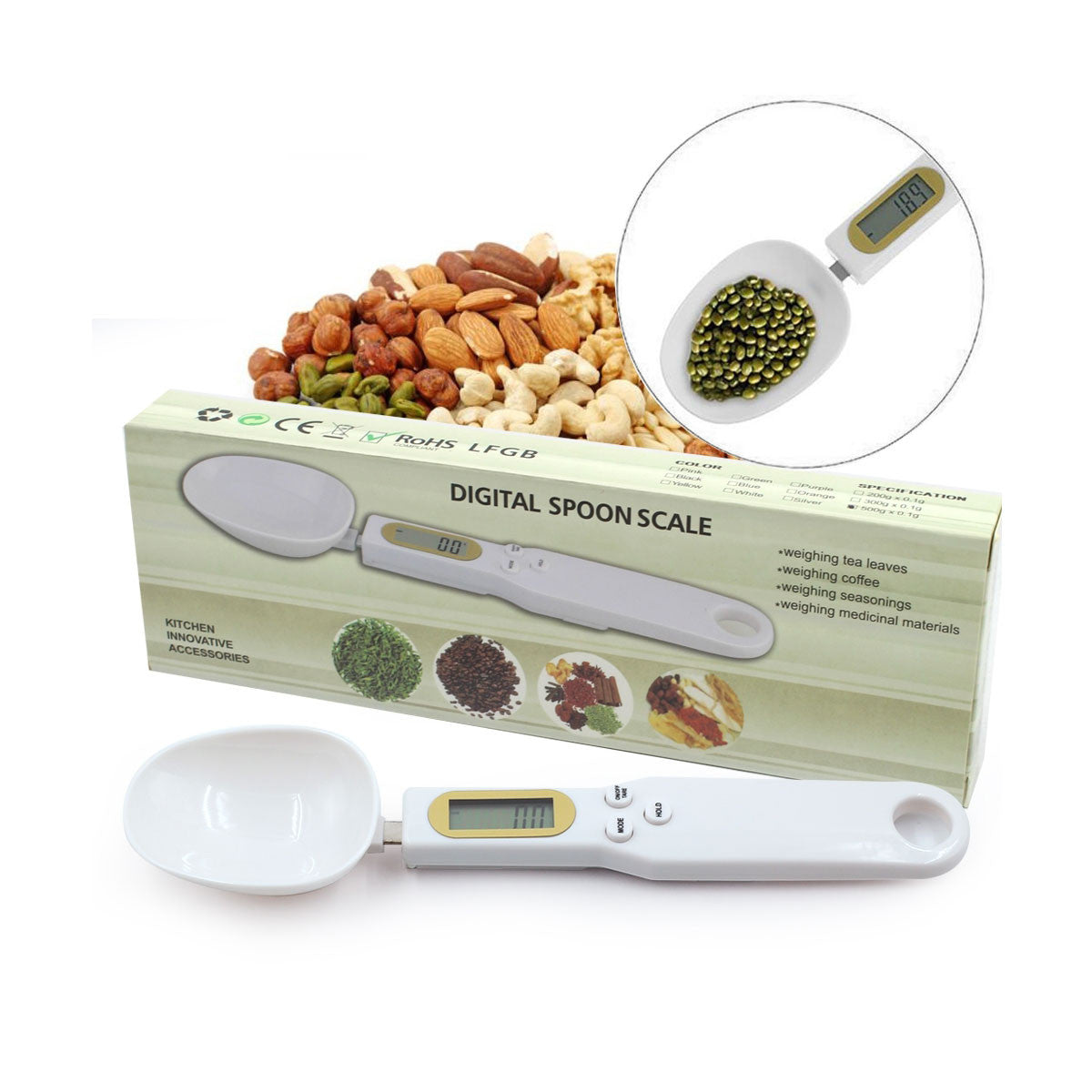 Cuchara Gramera Digital Ajustable 500g
