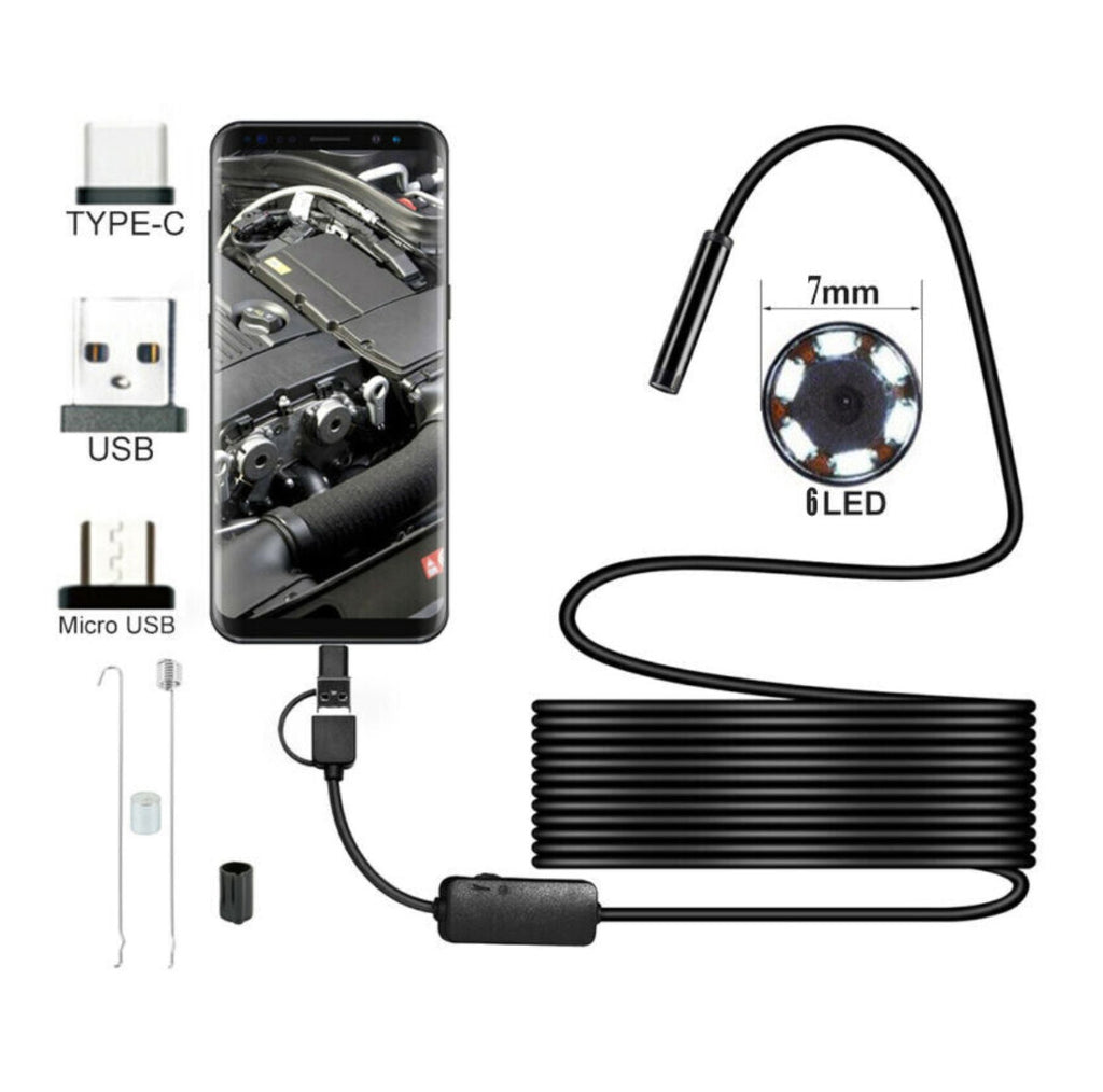 Endoscopio Camara Micro USB 3 en 1 2MTR