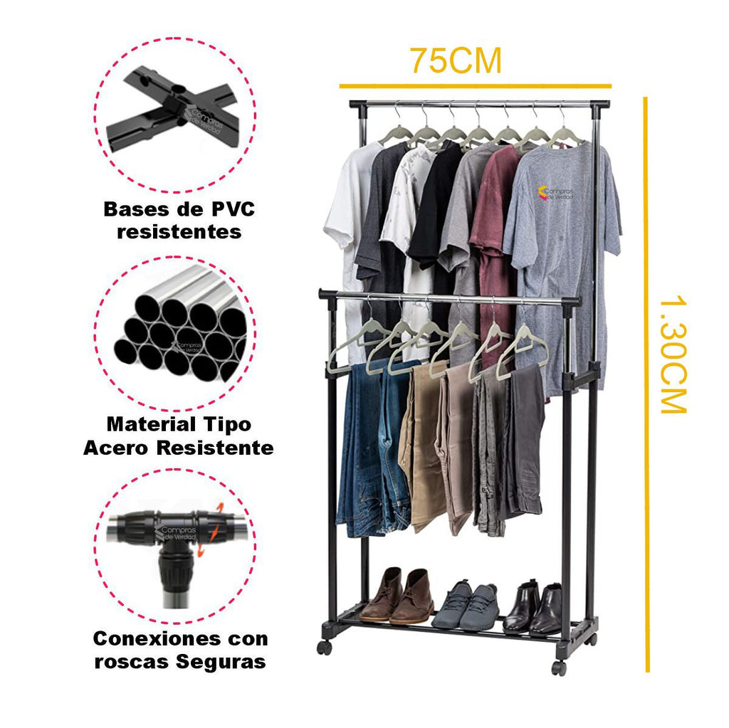 Perchero Estante Organizador Ropa Dual