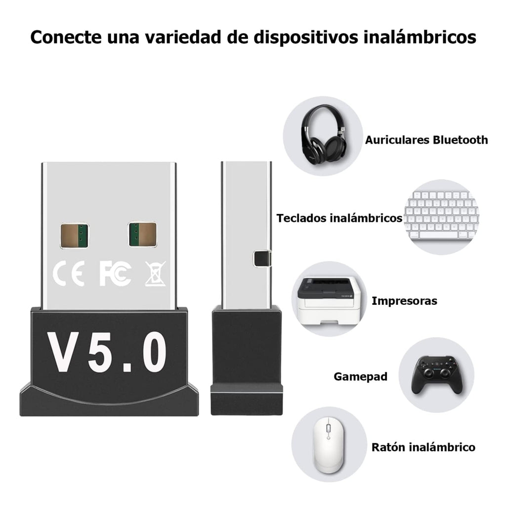 Adaptador Bluetooth Usb 5.0 Pc