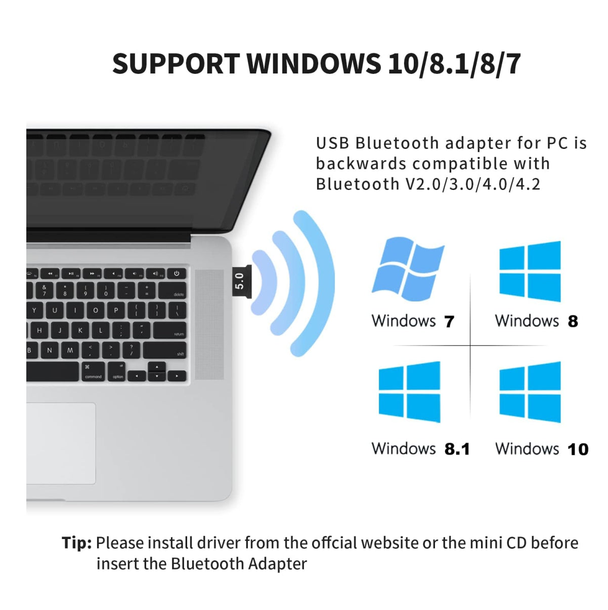 Adaptador Bluetooth Usb 5.0 Pc