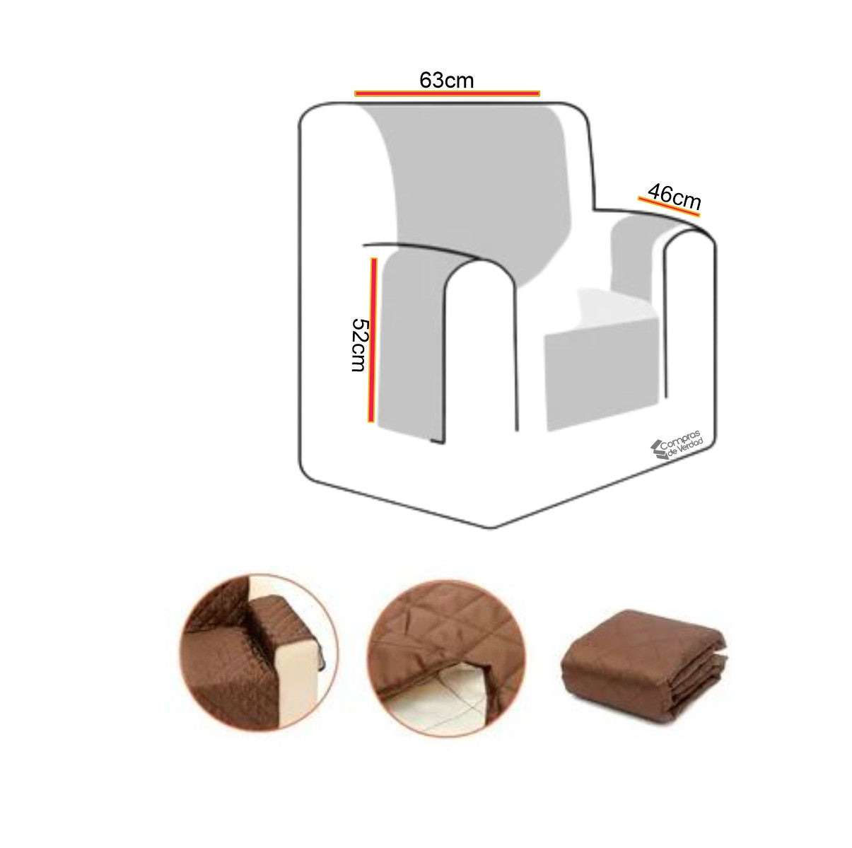 Protector de Sofa Doble Faz 1 Puesto