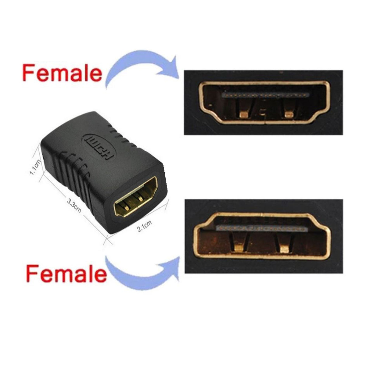 Unión / Empalme Hdmi A Hdmi 1080p Hembra