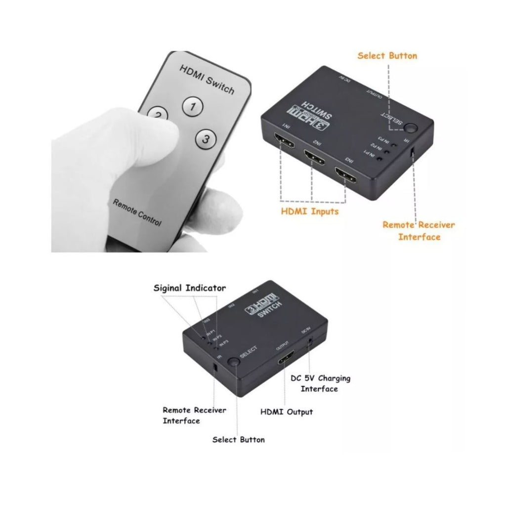 Hdmi Switch Multiplicador Selector 3x1