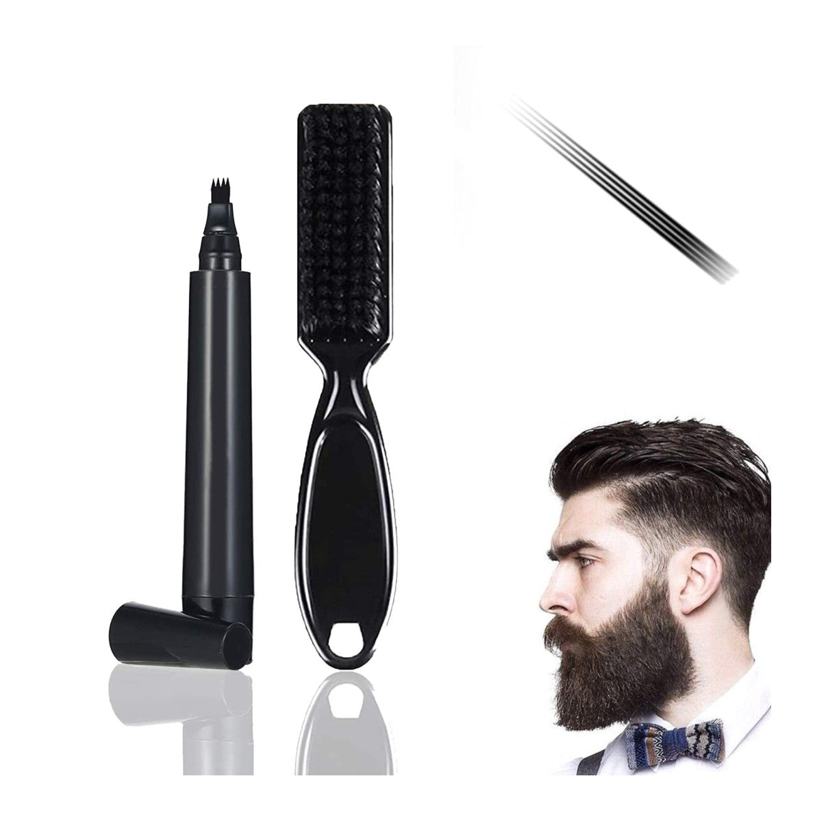 Kit Lapiz mas Cepillo Barba Relleno