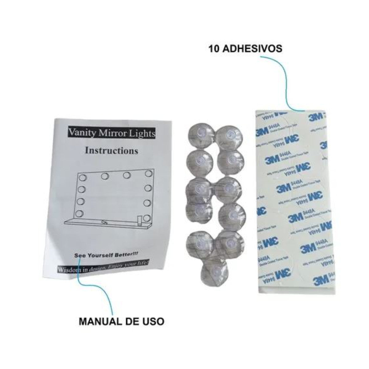 Extension Luces Espejo 10 Bombillas