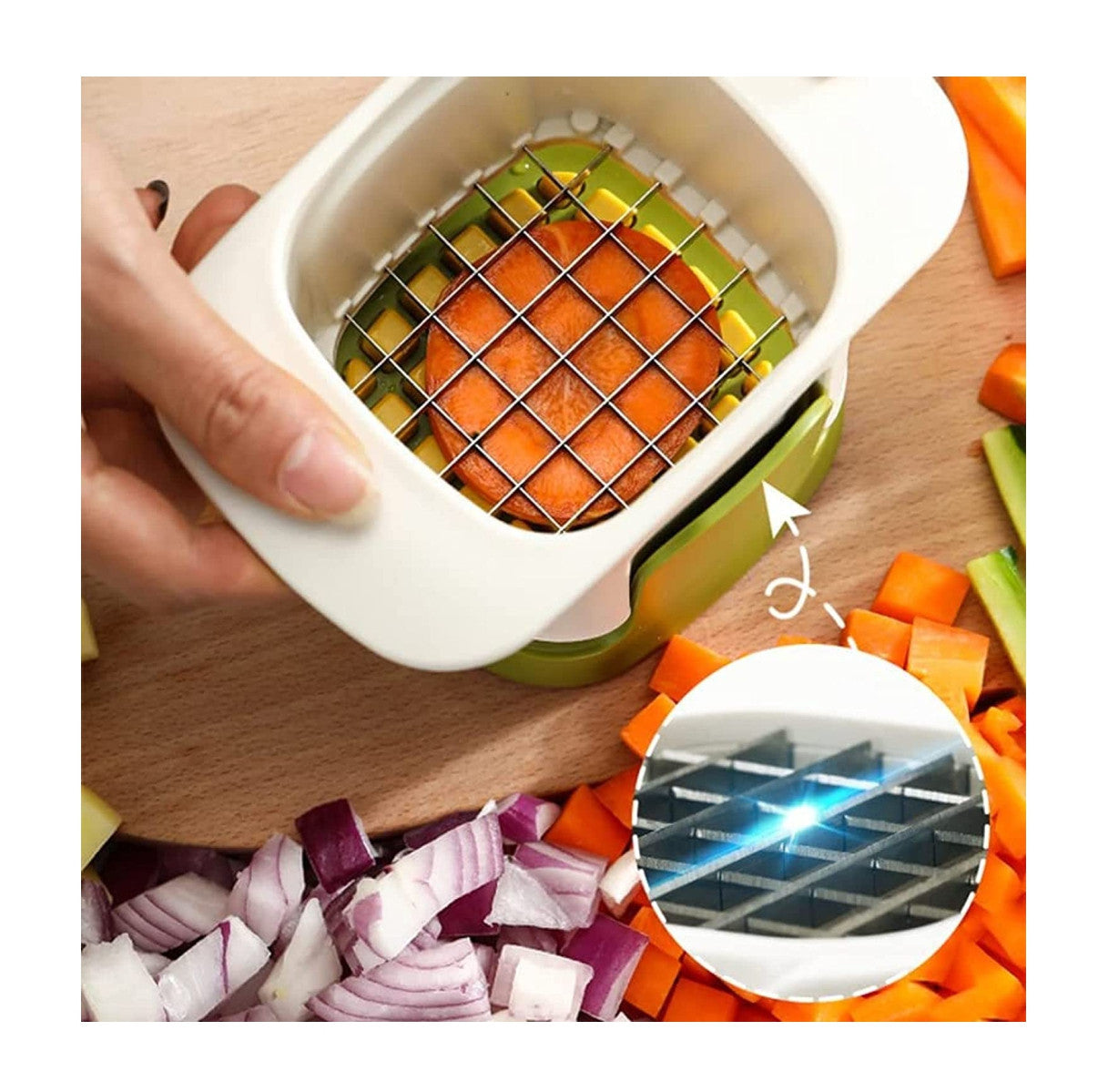 Picador Y Cortador Papa Fritas 2 en 1