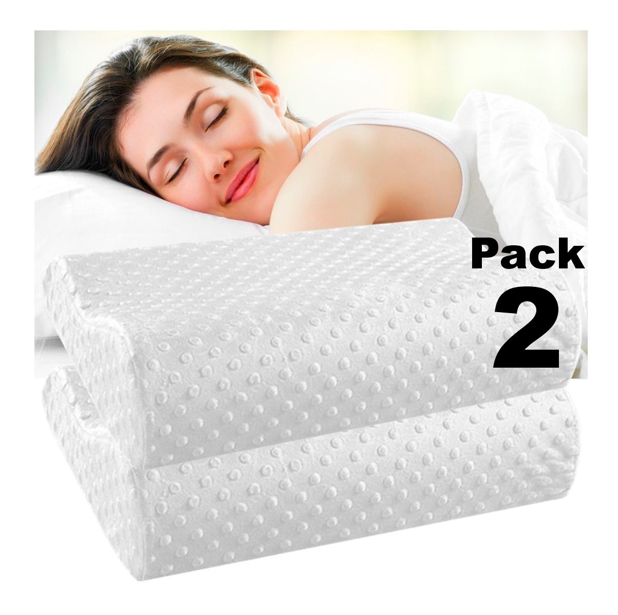 Almohada Espuma Viscoelástica Combo x2un