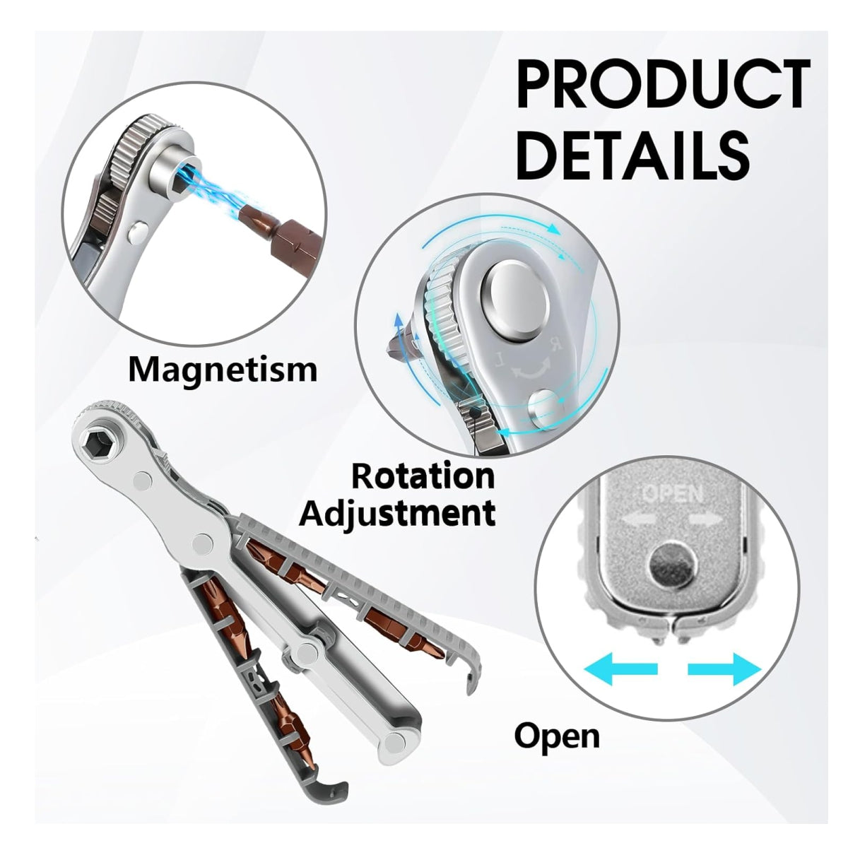 Kit destornilladores trinquete Magnético