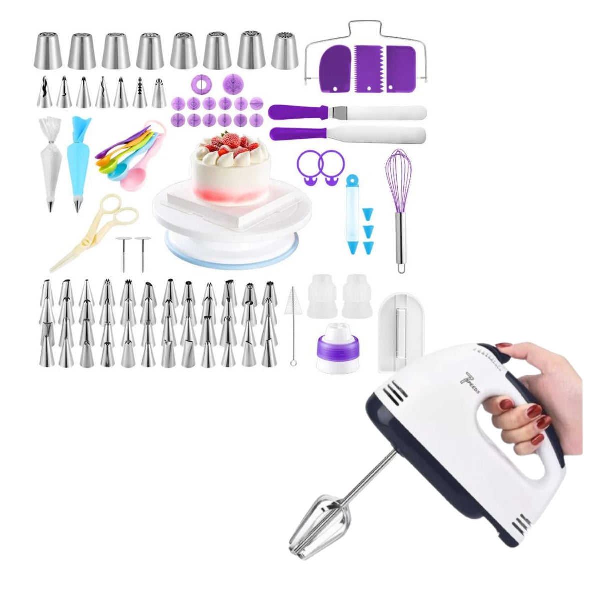 Kit Repostería 137pcs Con Batidora 7 vel