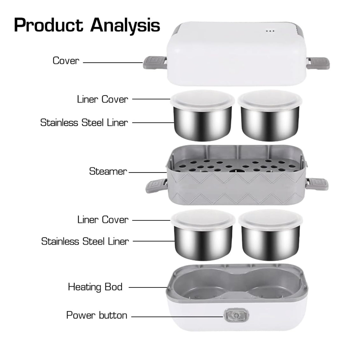 Lonchera eléctrica Vapor 4 puestos