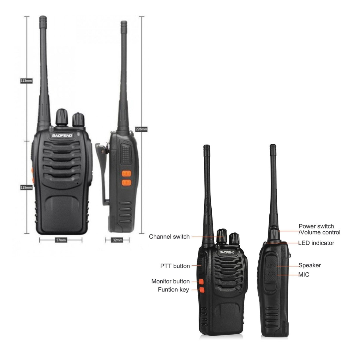 Radio Comunicación X2 Baofeng Walkie 888