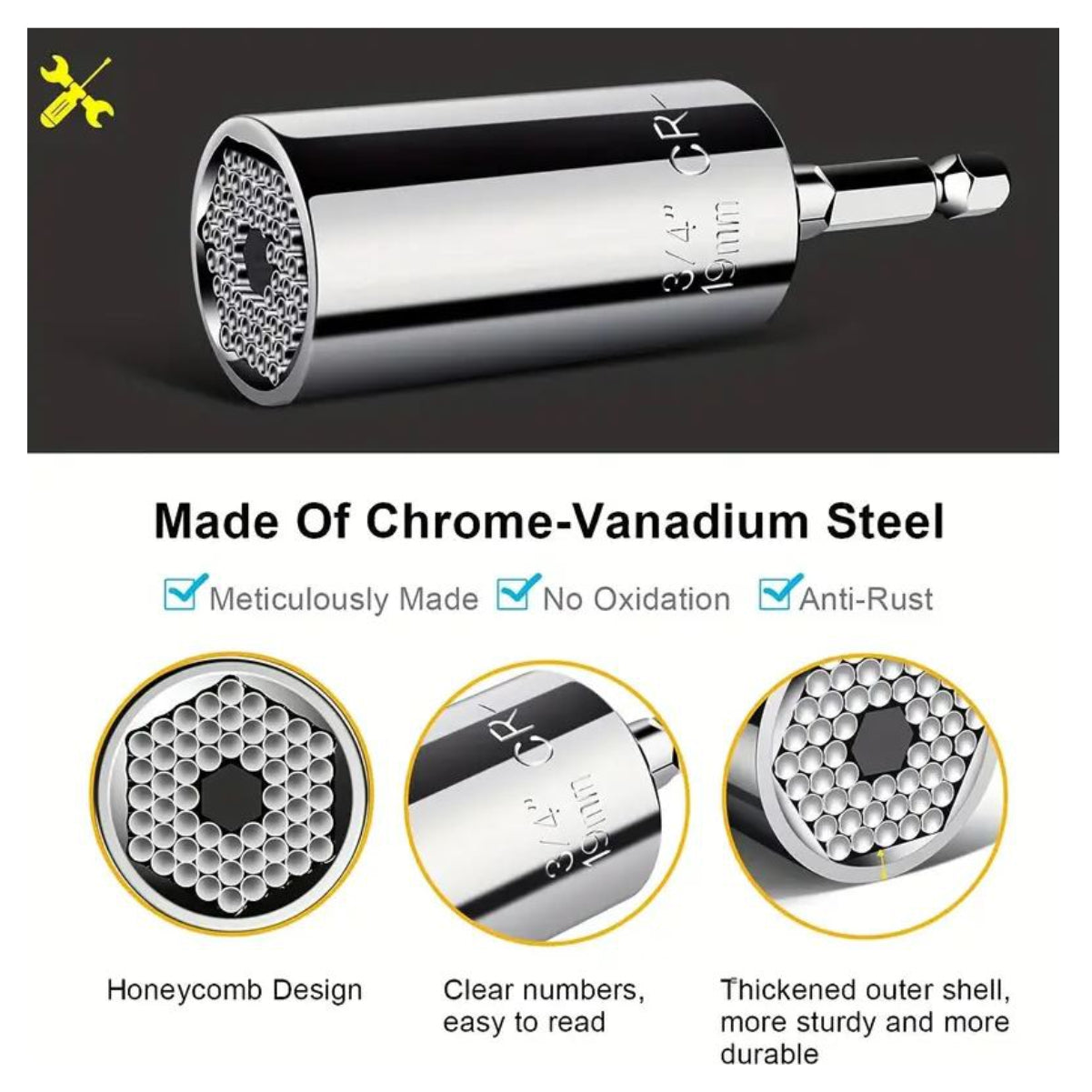 Llave Universal Ratchet con Adpatador