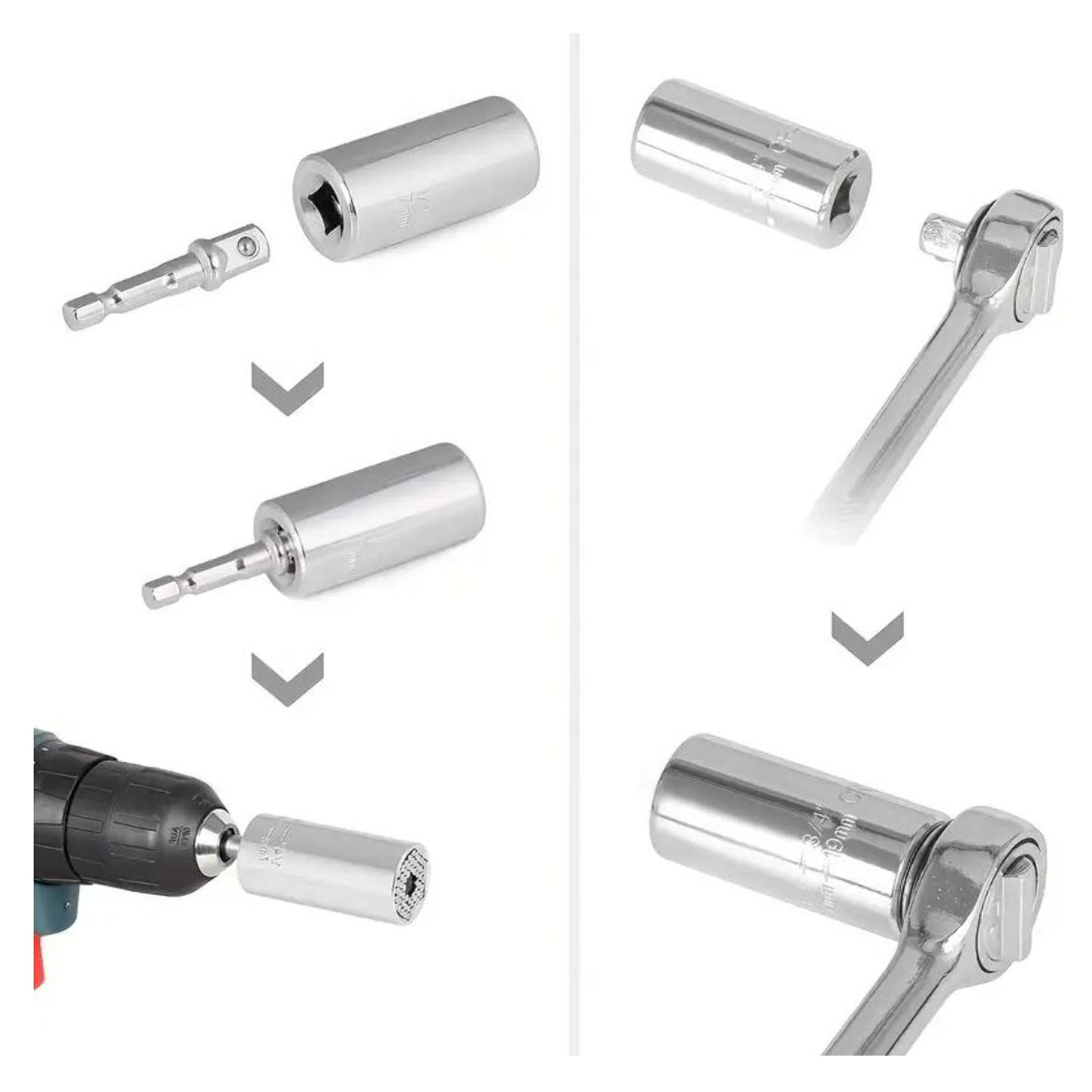 Llave Universal Ratchet con Adpatador