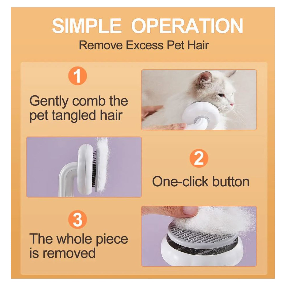 Cepillo Peine Removedor Pelo Gato Redond