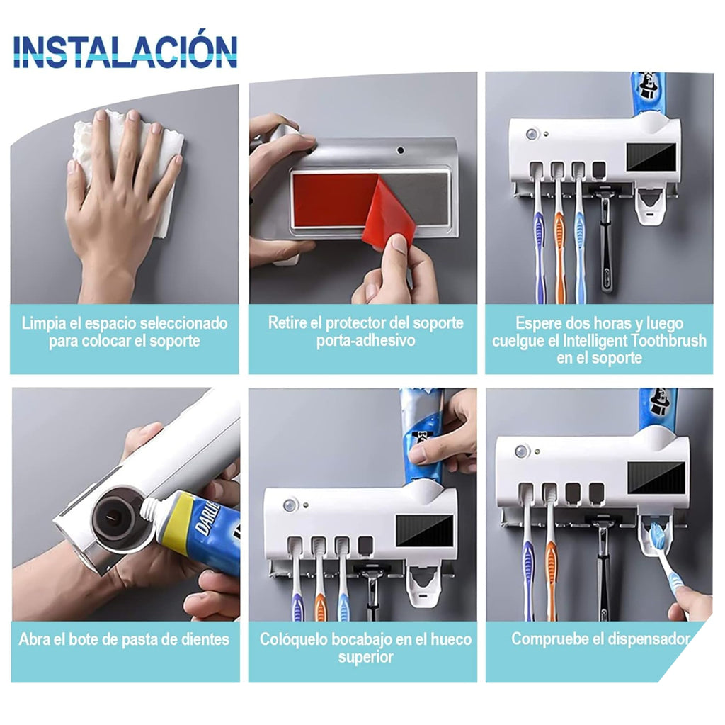 Soporte cepillo dental esterilizador uv