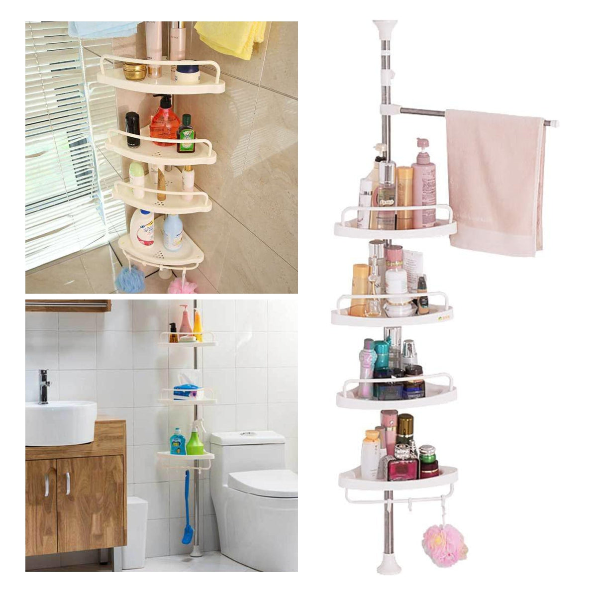 Esquinero Baño 4 niveles 15kg Estante