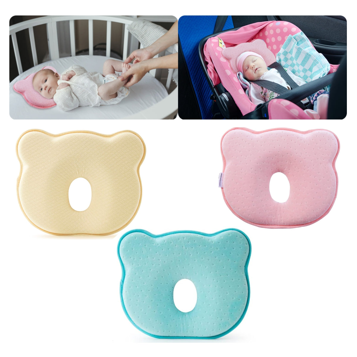 Almohada Bebe Prevenir Cabeza Plana Cojin