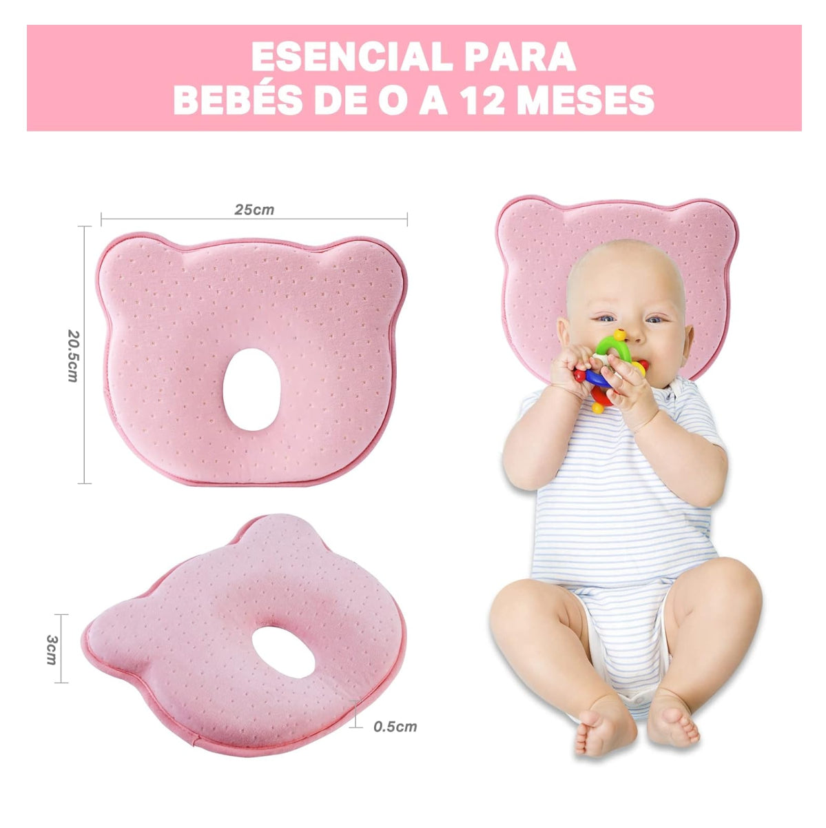 Almohada Bebe Prevenir Cabeza Plana Cojin