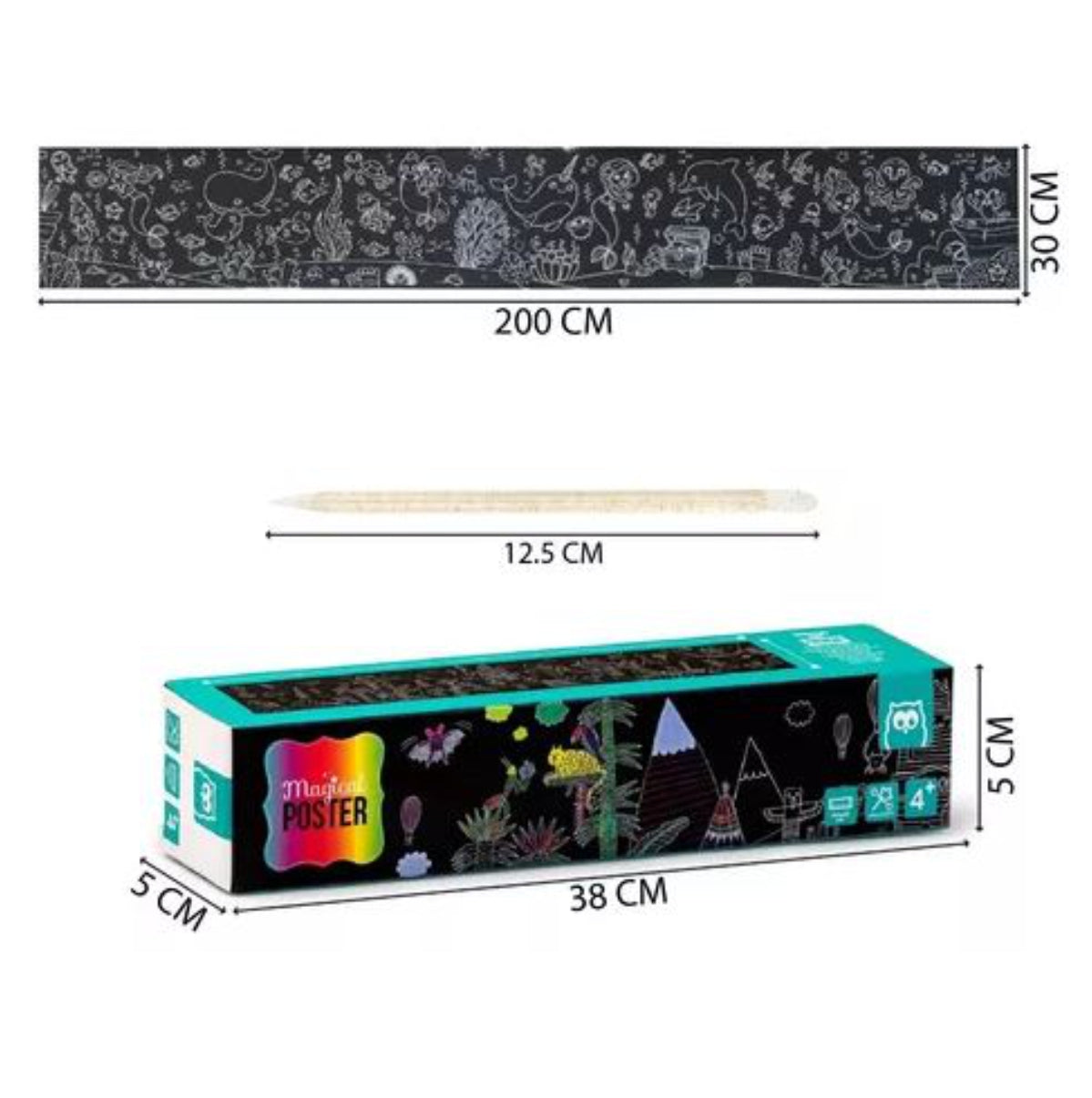 Rollo Poster Grafiti +Pizarra Magica 12p