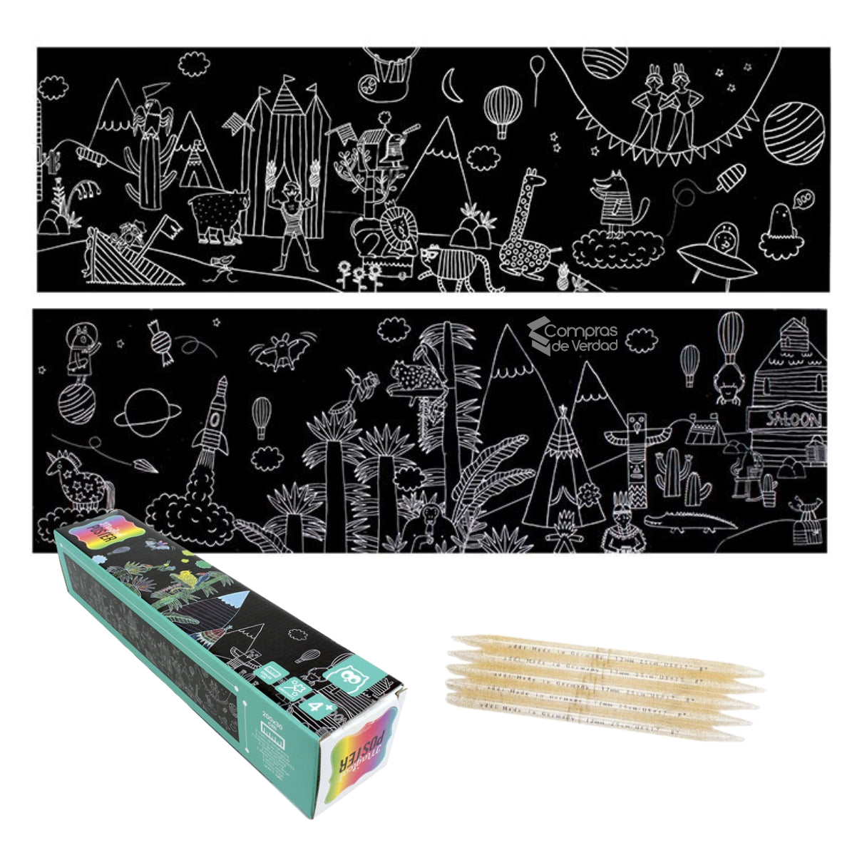 Set De Arte 208Pcs +Rollo Grafiti Magico