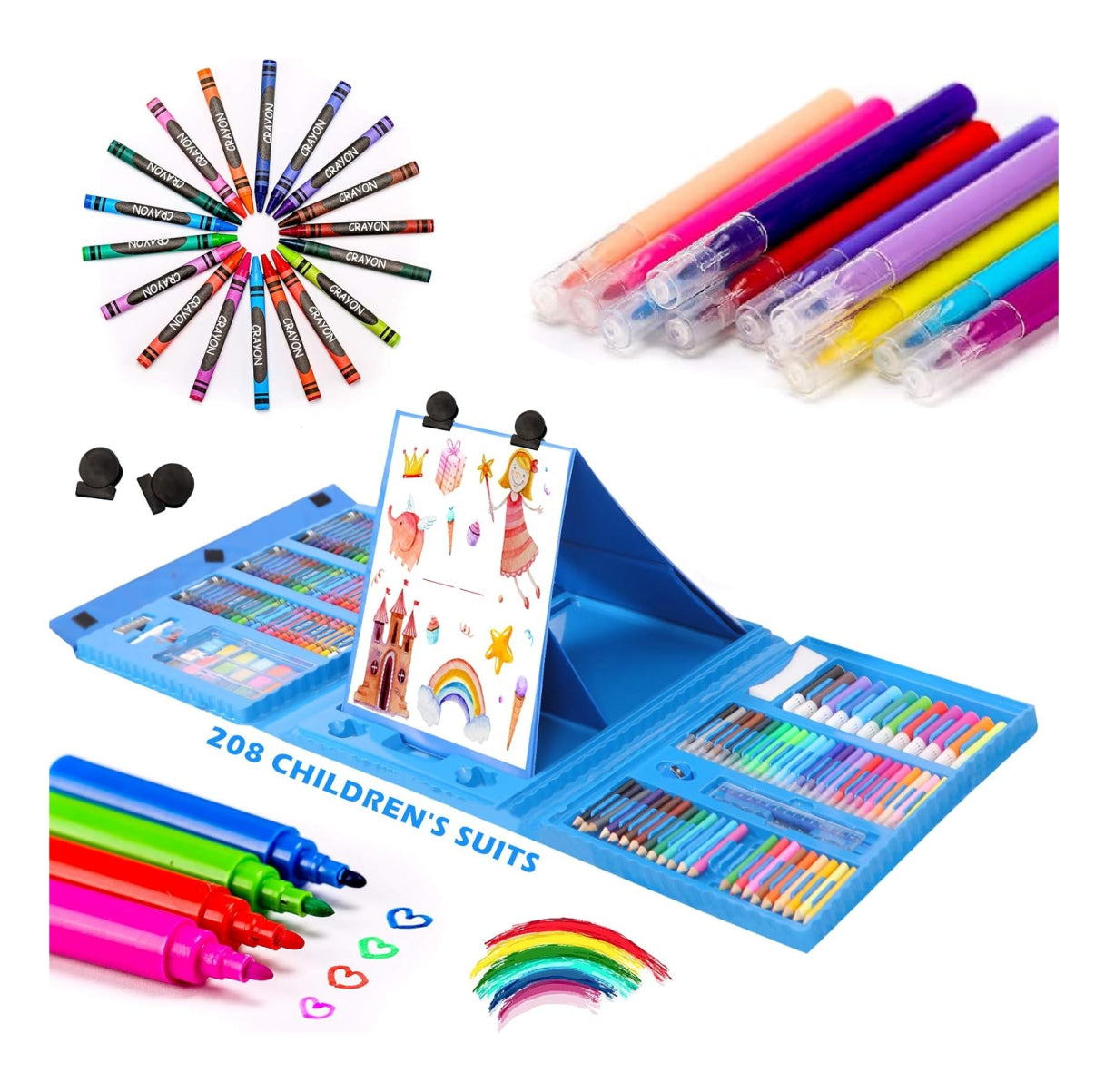 Set De Arte 208Pcs +Rollo Grafiti Magico