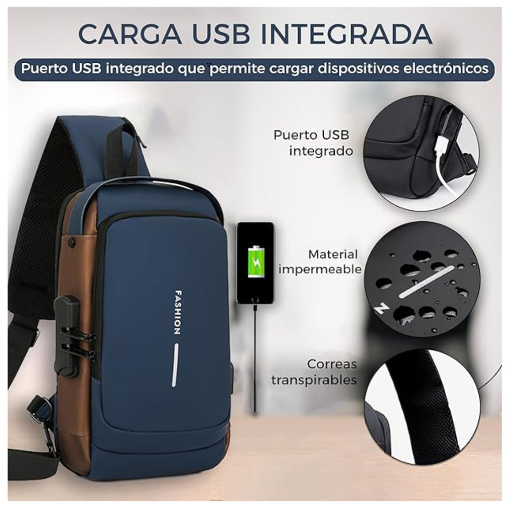Maleta Antirrobo Puerto Usb Bolso Cruzado