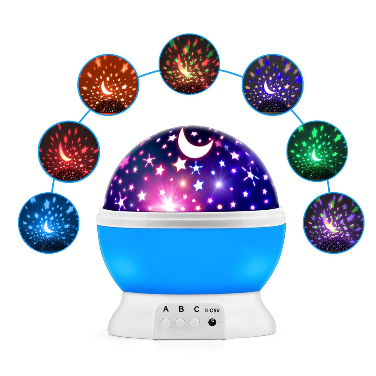 Lampara Proyector Luna estrellas Gira