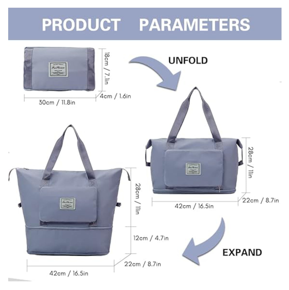 Bolso de Viaje Expandible Impermeable