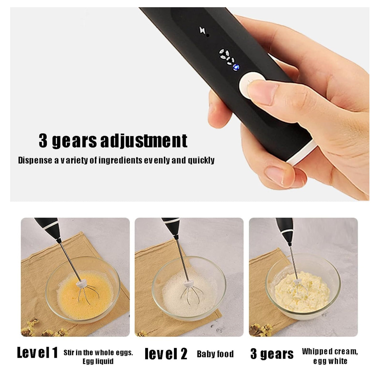 Batidor Espumador Doble Cabezal Recargab