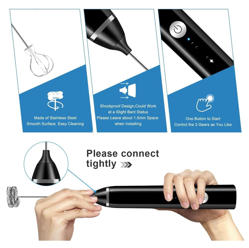 Batidor Espumador Doble Cabezal Recargab