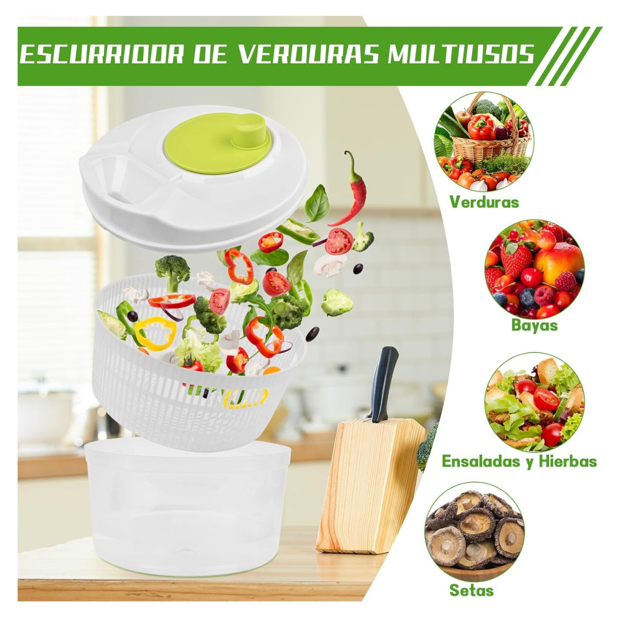 Centrifugador Con Escurridor Verduras