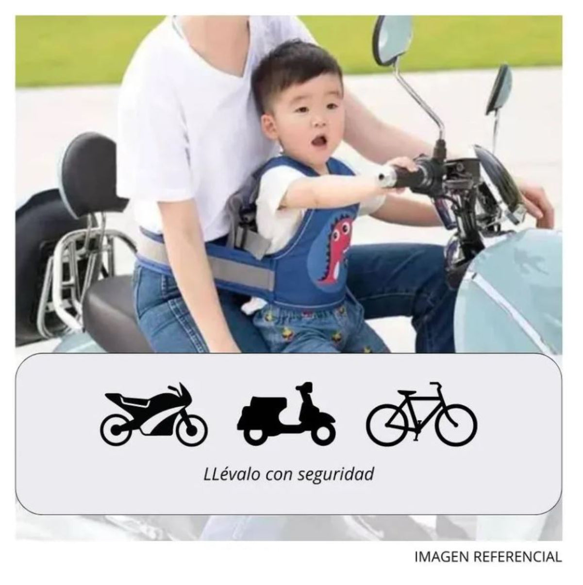 Cinturón Seguridad Moto Ajustable Niños