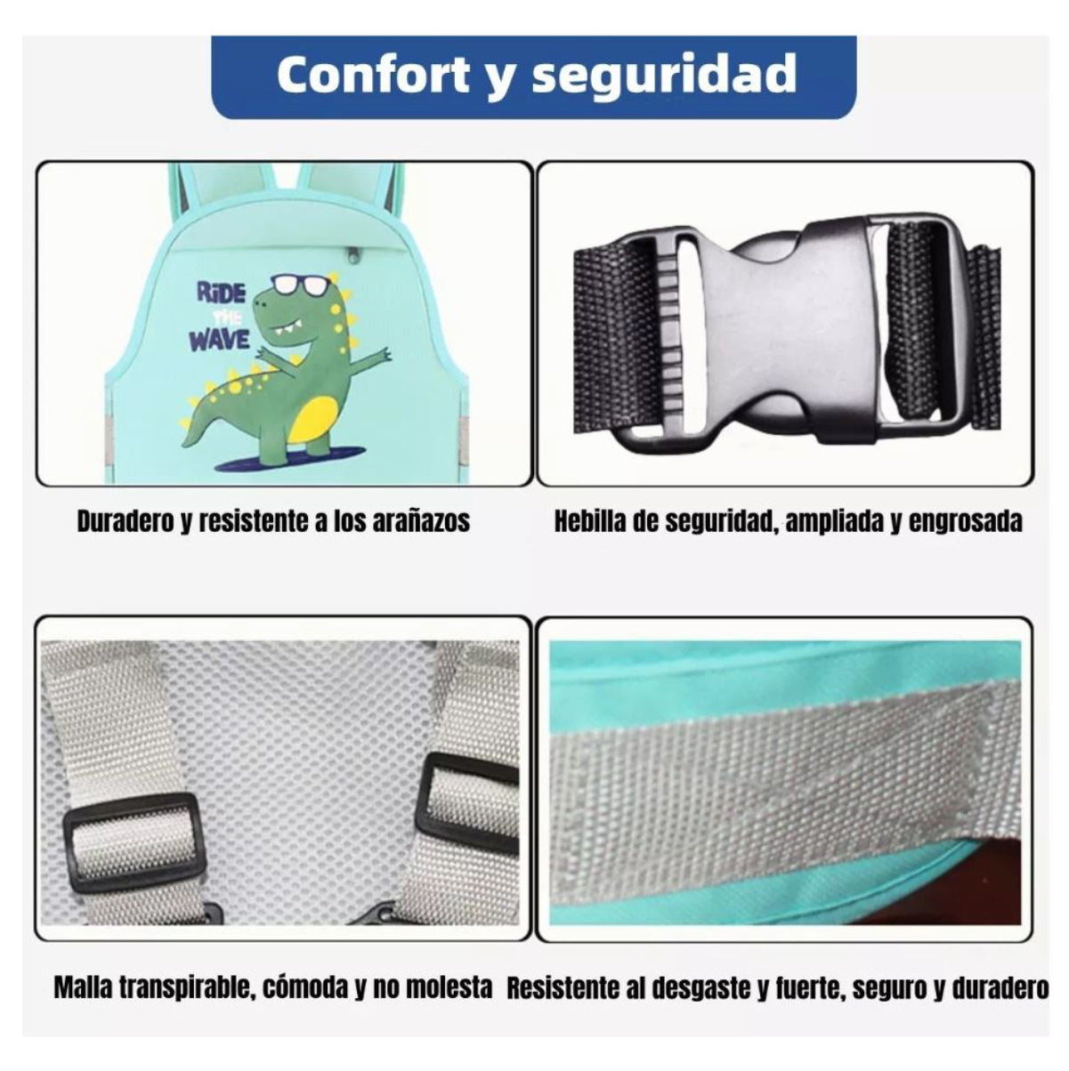 Cinturón Seguridad Moto Ajustable Niños