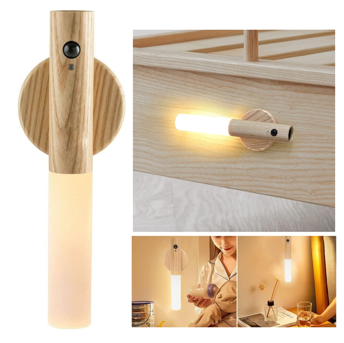Lampara Magnetica sensor en Madera Vara