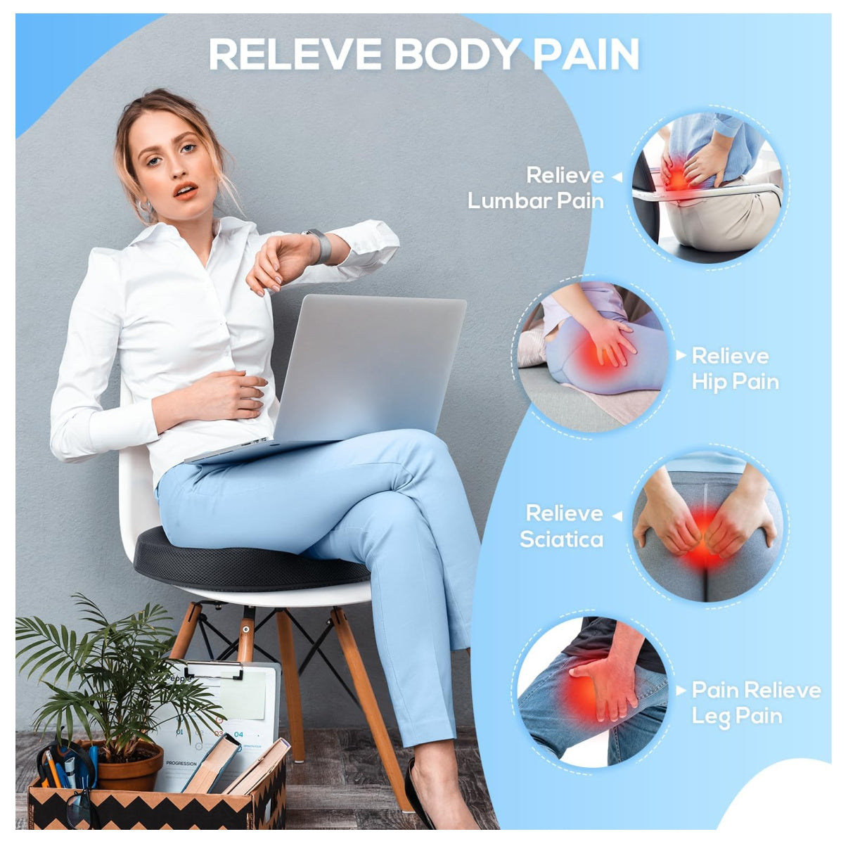 Cojin Espuma Viscoelásticagel Coxis Dona