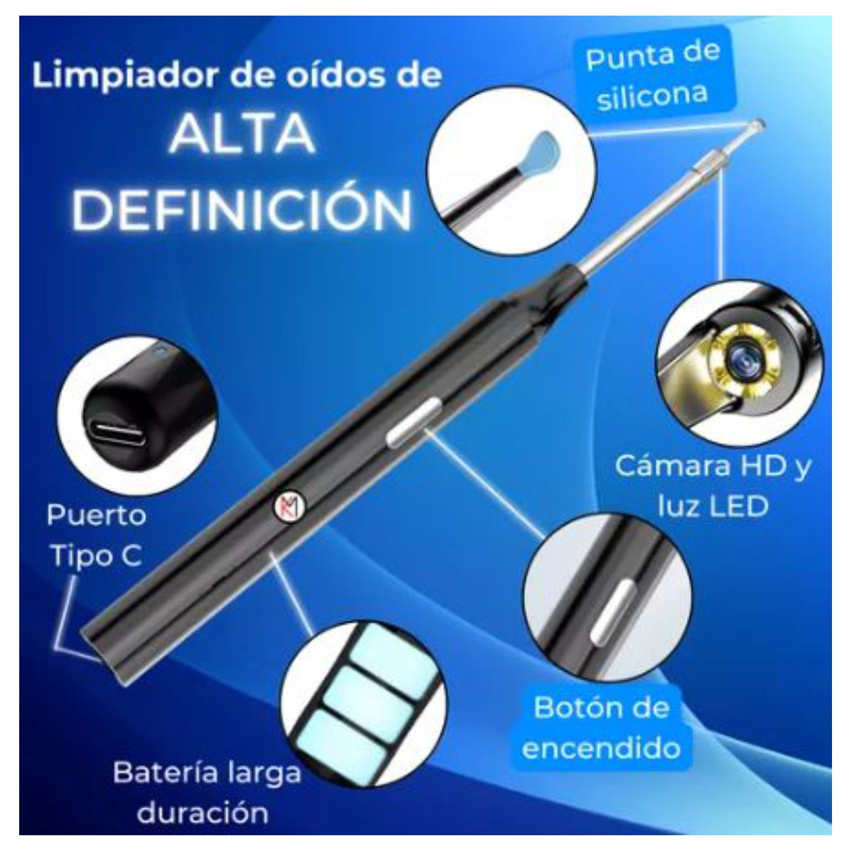 Limpia Oidos Con Cámara Endoscopio Cera