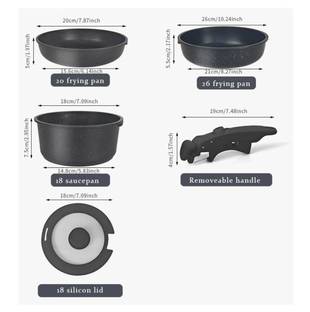 Juego Ollas Donnor Mango desmontable 5pc