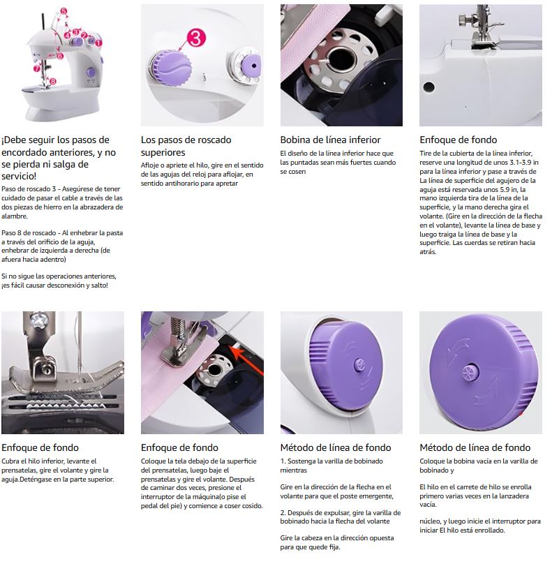 maquina de coser portátil con mesa 4en1