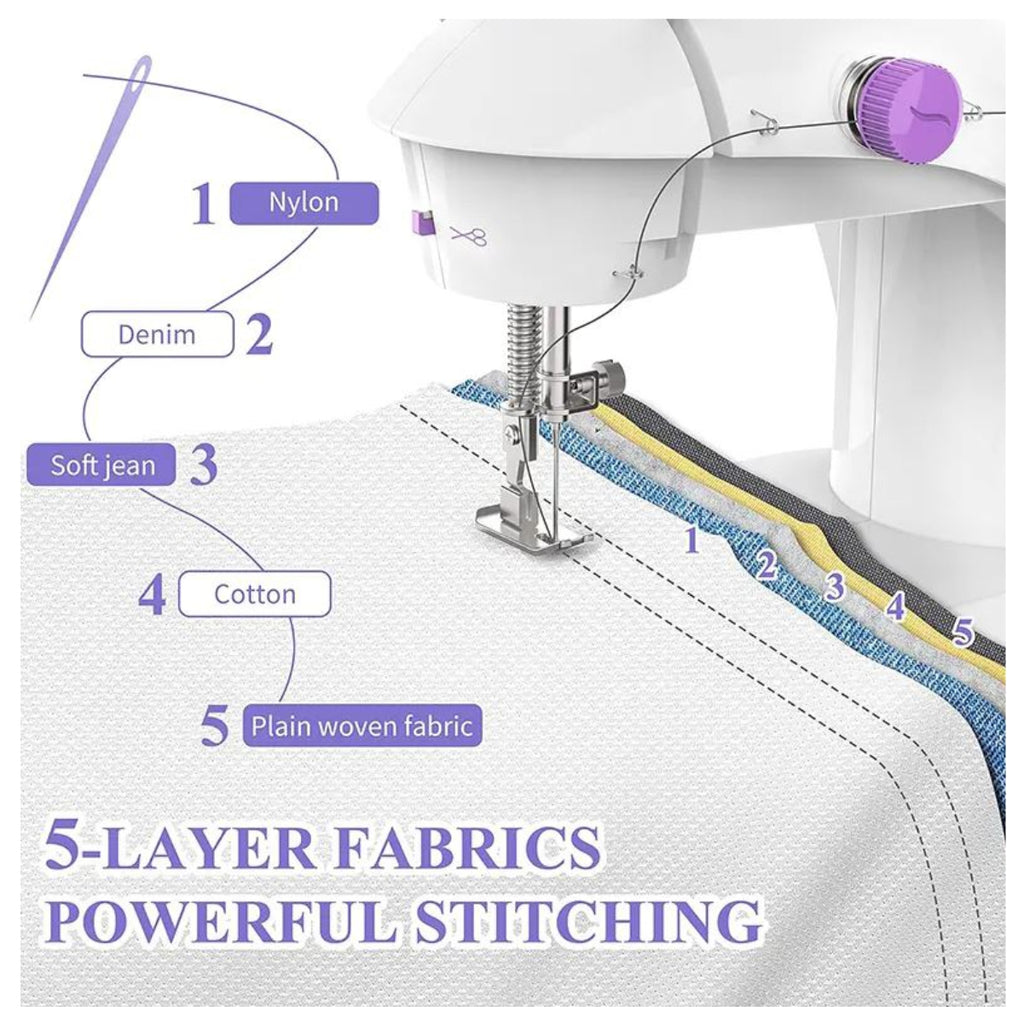 maquina de coser portátil con mesa 4en1