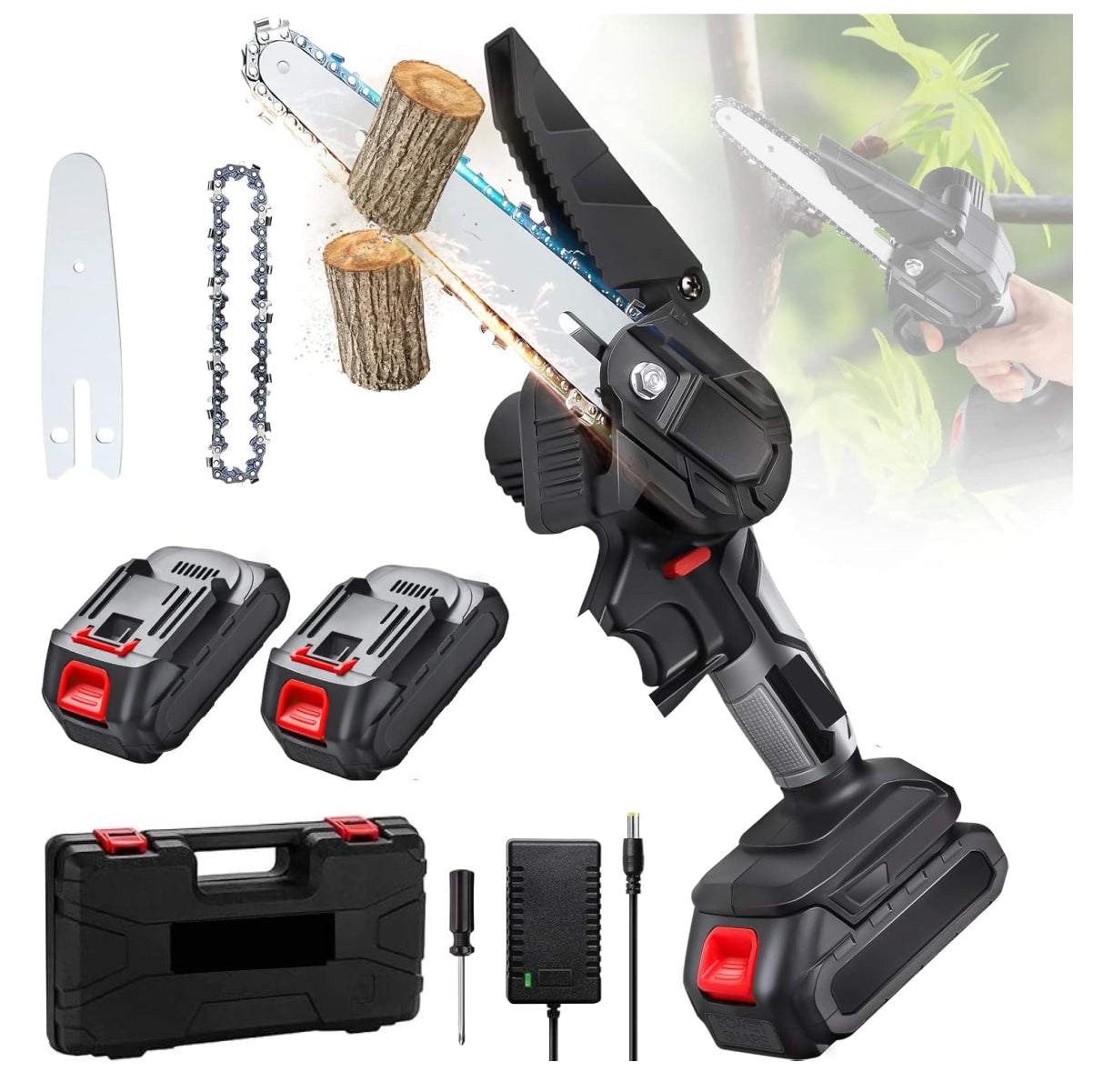 Mini Motosierra De Mano 2 Bateria