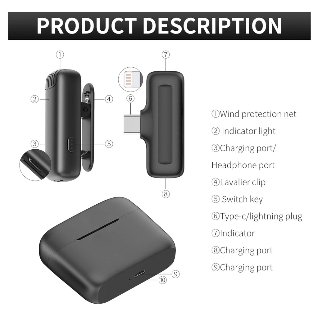 Microfono de Solapa Recargable Dual