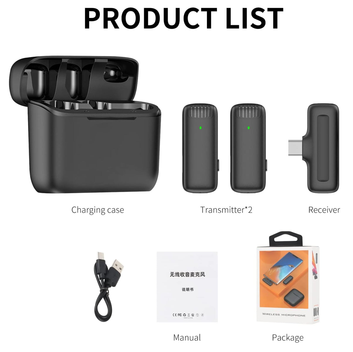 Microfono de Solapa Recargable Dual