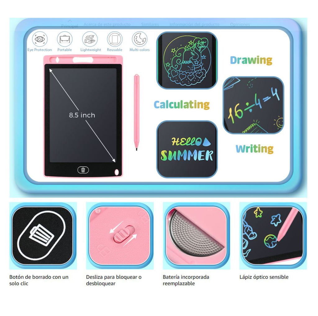 Tablero Pizarra Magica Niños Lcd 12pulga