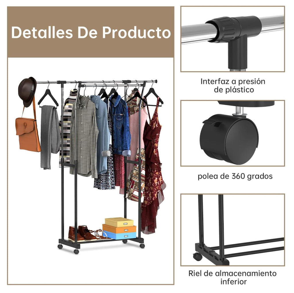 Perchero Estante Organizador Ropa Dual