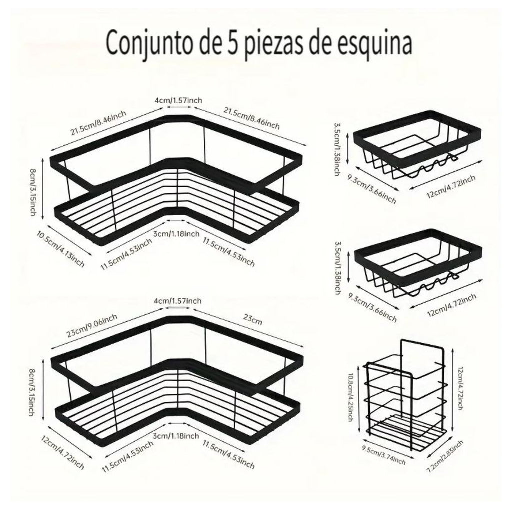 Organizador Adhesivo Baño 5pcs Esquinero