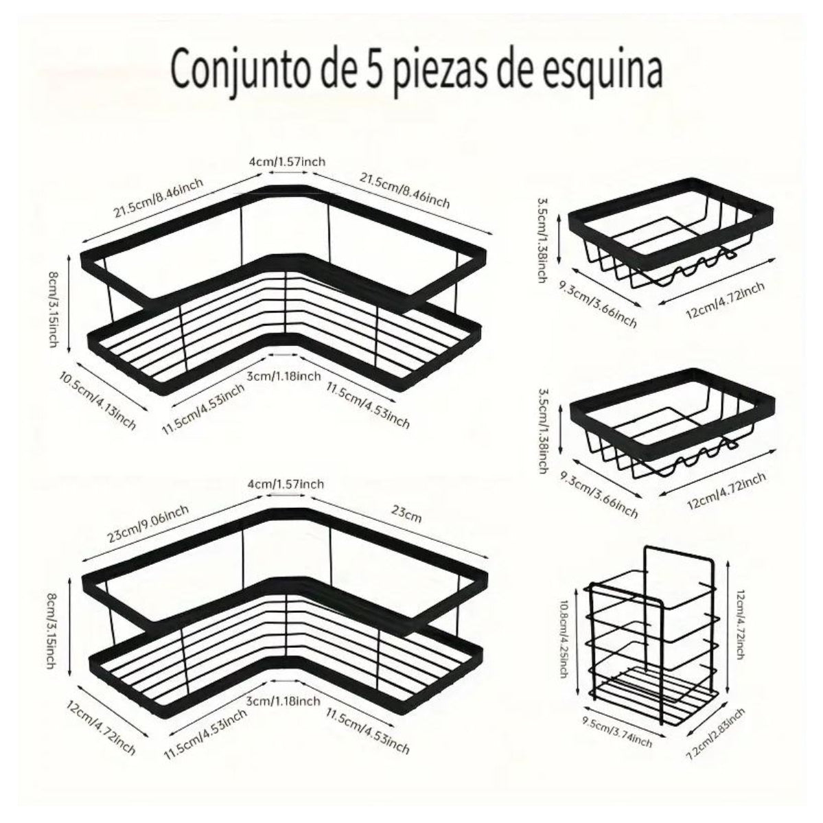 Organizador Adhesivo Baño 5pcs Esquinero