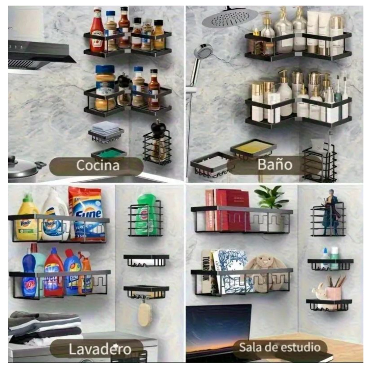 Organizador Adhesivo Baño 5pcs Esquinero