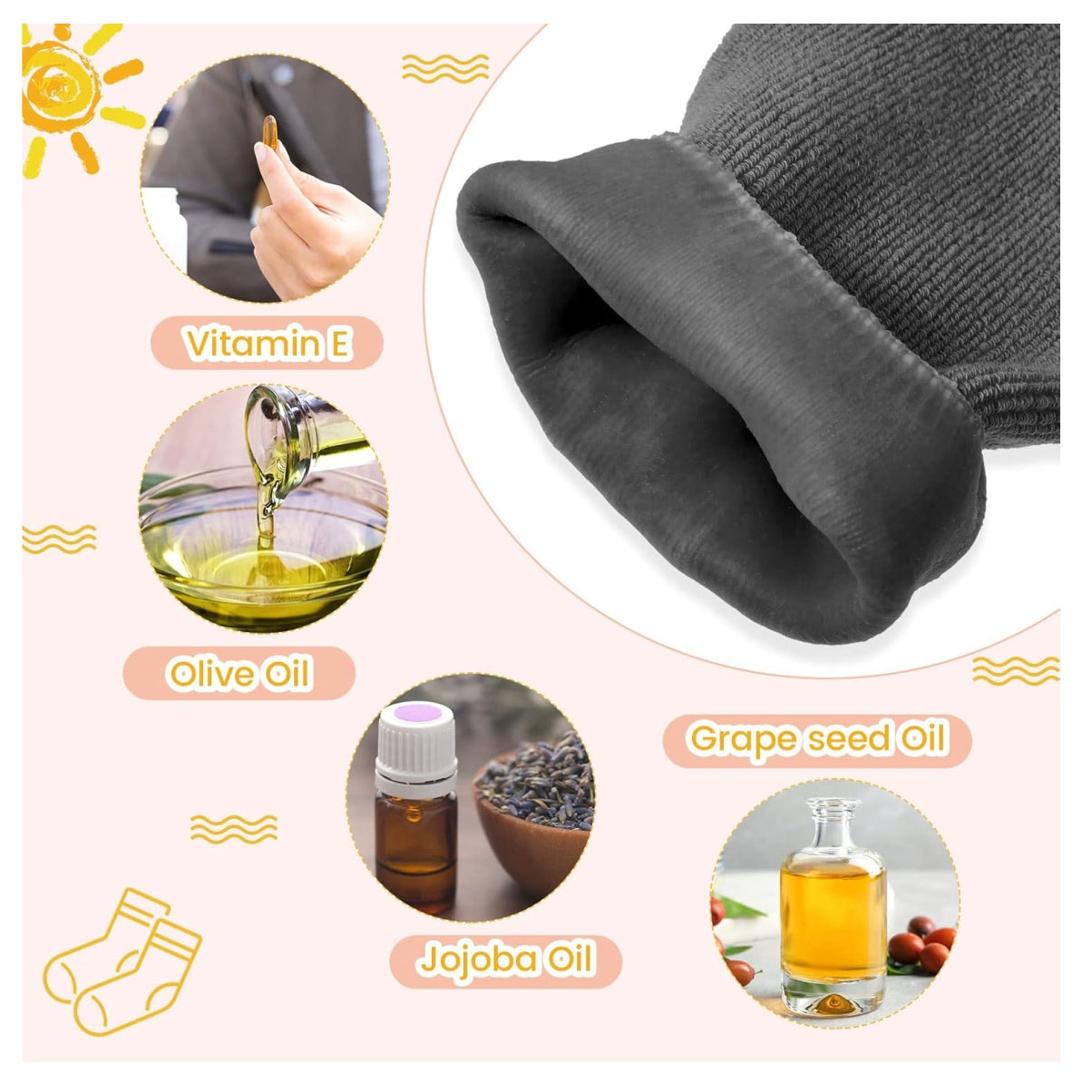 Medias Hidratante mas Kit Manicura 18pcs